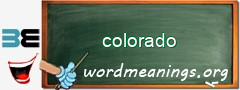 WordMeaning blackboard for colorado